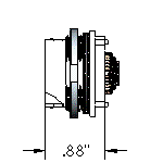 PL1200 Cable Connector 3D Diagram .88 Inches