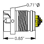 PL700 Cable Connector .71 by .85 Inches